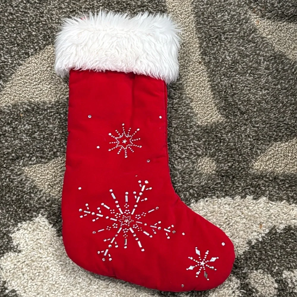 Vintage Target Wondershop Sparkle Snowflake Christmas Stocking 17x10